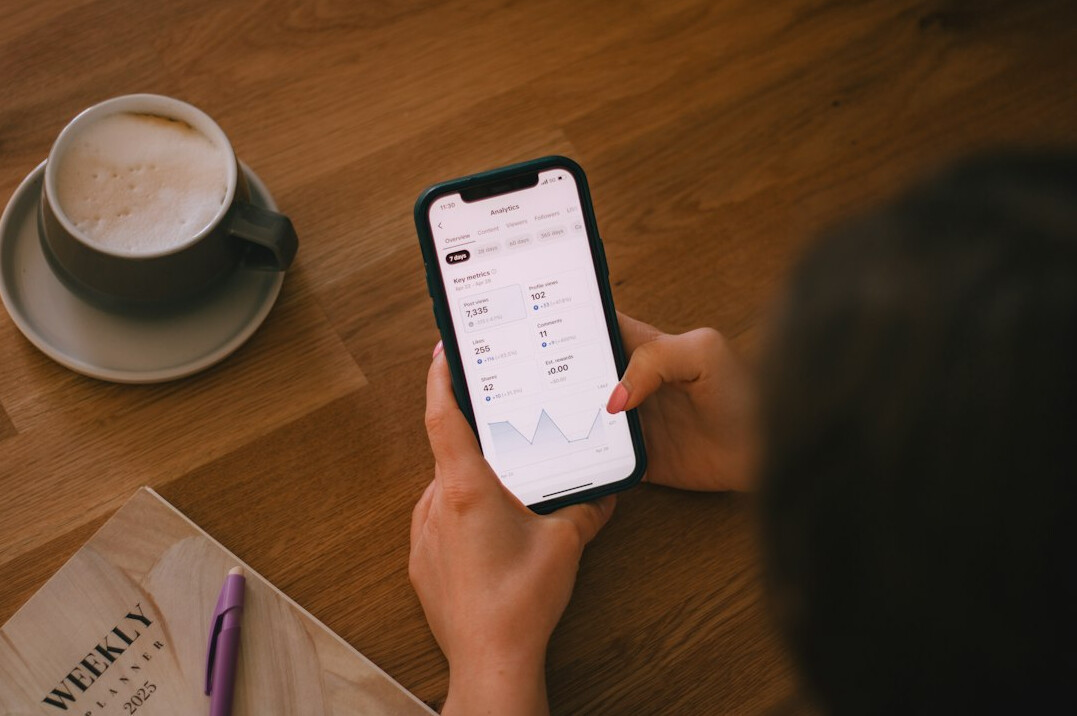 person using dating app on smartphone