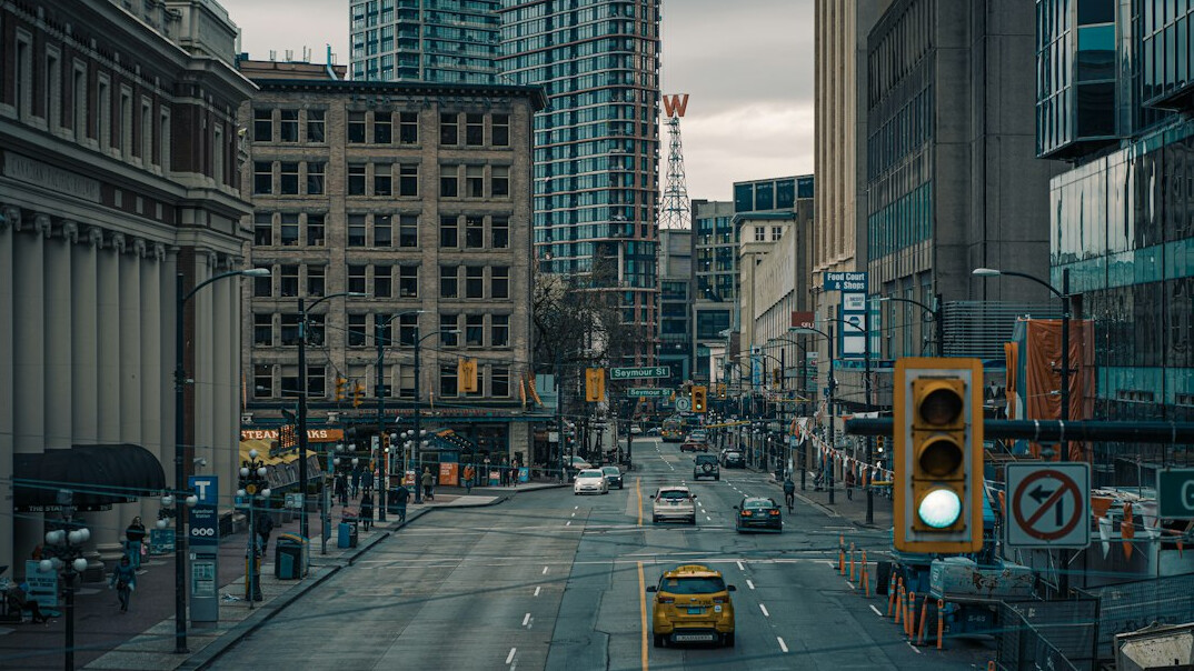 city street with ai elements